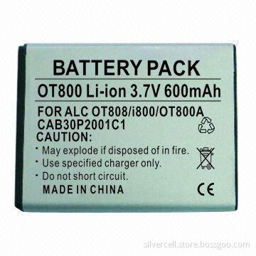 Li-ion Battery for Alcatel OT800 with 600mAh Capacity